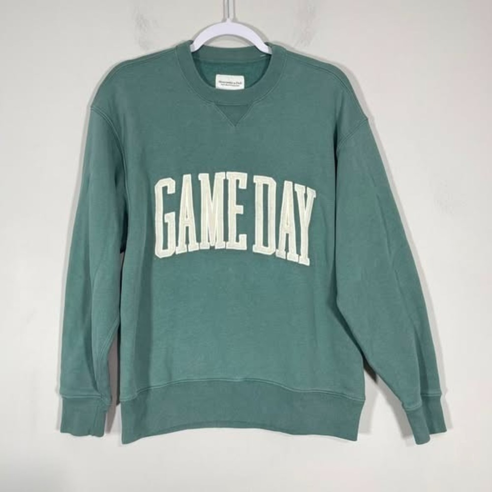Abercrombie & Fitch Game Day Sweatshirt Womens XS Green Vintage Sunday Crew Neck
